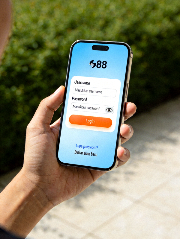 Tampilan antarmuka login M88 di perangkat mobile smartphone dengan formulir yang dioptimalkan